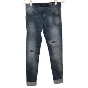 Diesel DNA Grupee Women's Low Rise Skinny Jeans Blue Stretch Denim Size 25